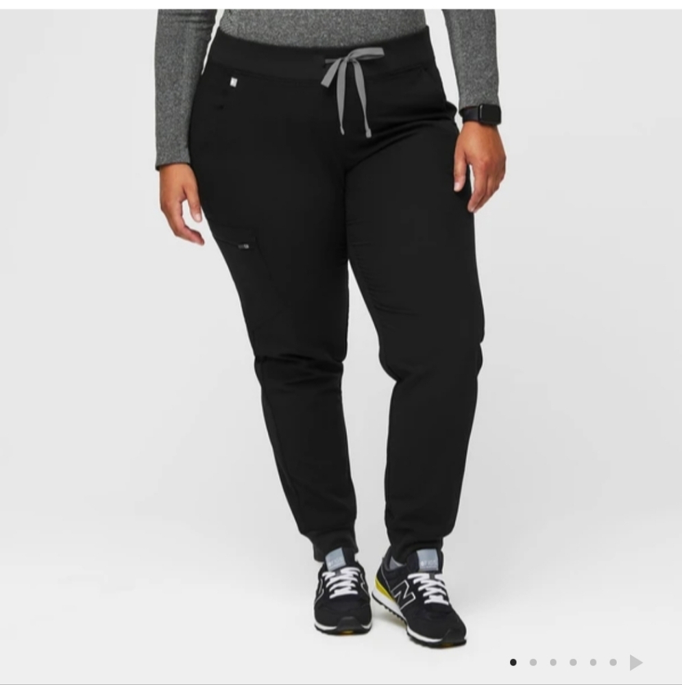 FIGS Zamora Petite Jogger Scrub Pants BLACK Sz XXL